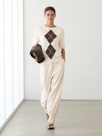 Zara Свитер с ромбами и коротким рукавом купить с доставкой.