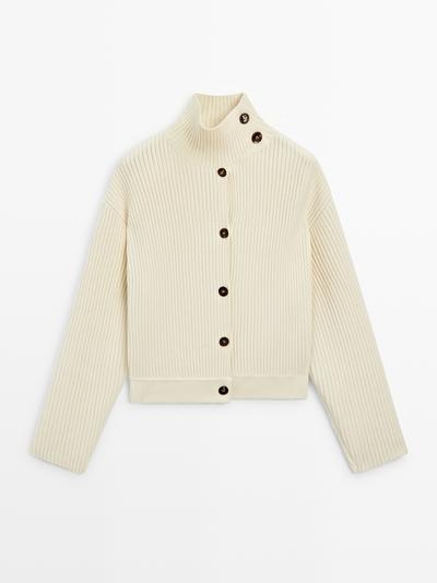 Zara Кардиган с высоким воротником из хлопка купить с доставкой.