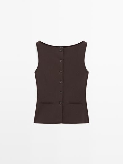 Zara Жилет из трикотажа с карманными деталями