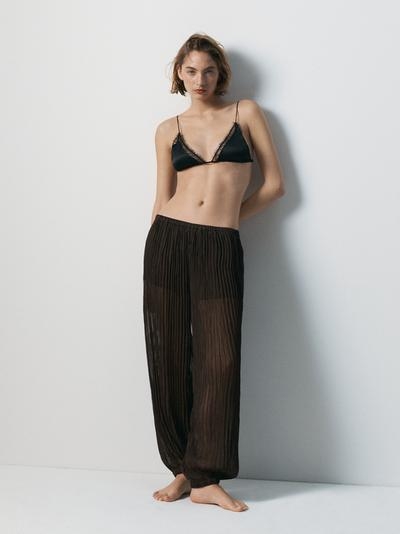 Zara Брюки саруэль с деталями в складку