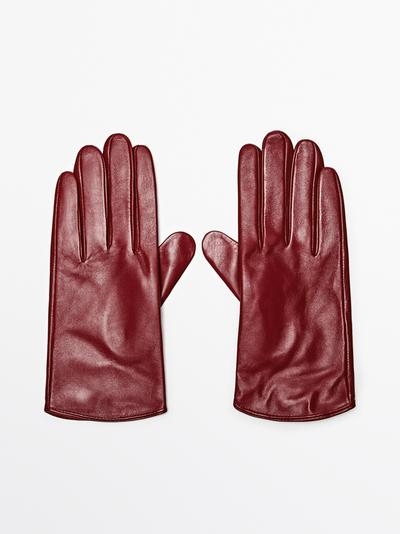 Zara Перчатки из кожи нубука купить с доставкой.