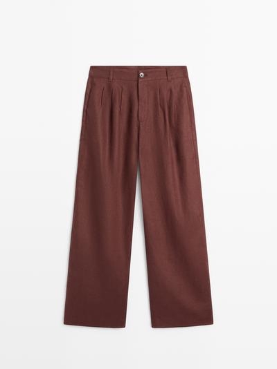 Zara Широкие льняные брюки со складками - STUDIO