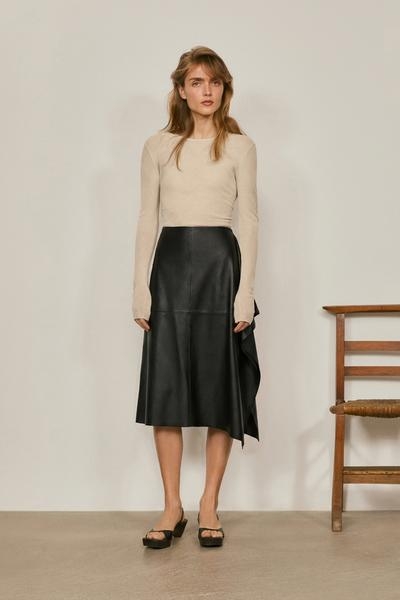 Zara Юбка-миди из натуральной кожи NAPPA - лимитированное издание