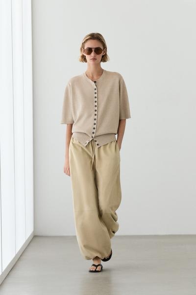 Zara Кардиган из льняной смеси с коротким рукавом