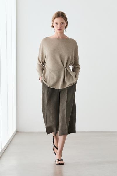 Zara Джемпер из льна крупной вязки купить с доставкой.