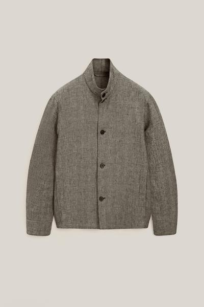 Zara Льняная бомбер-куртка с деталями из меланжевой ткани - лимитированная коллекция купить с доставкой.