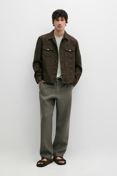 Zara Кардиган из 100% льна с карманами