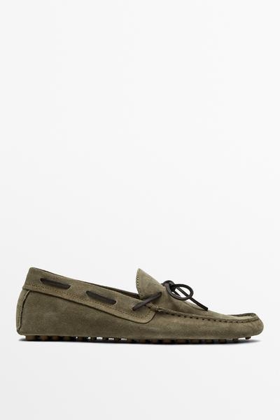 Zara Мягкие кожаные мокасины со шнуровкой