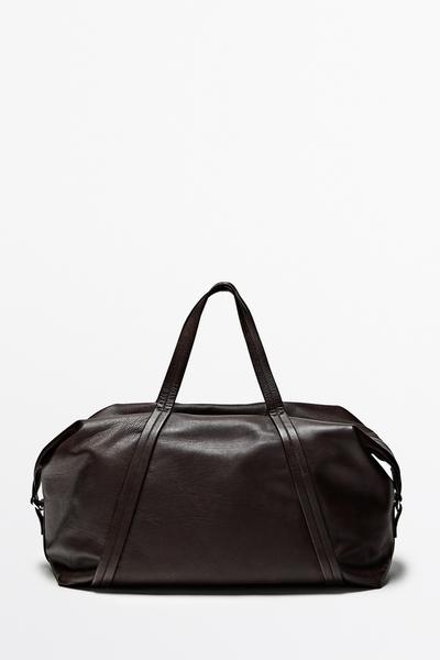 Zara Дорожная сумка из кожи наппа