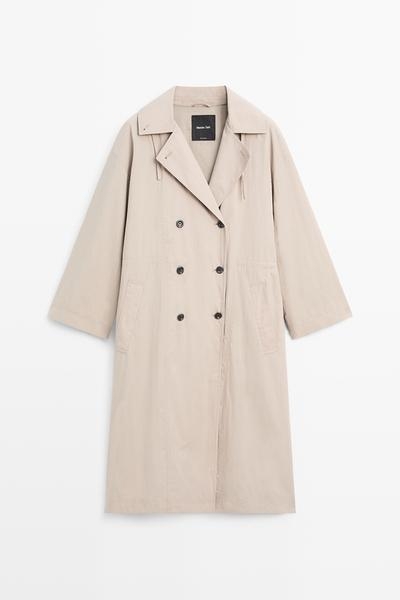 Zara Технический тренч из хлопковой смеси