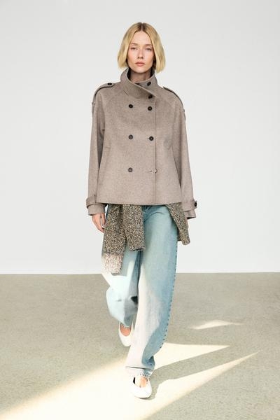 Zara Укороченный тренч с пуговицами