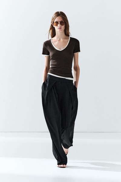 Zara Футболка с короткими рукавами из 100% хлопка с двойным слоем