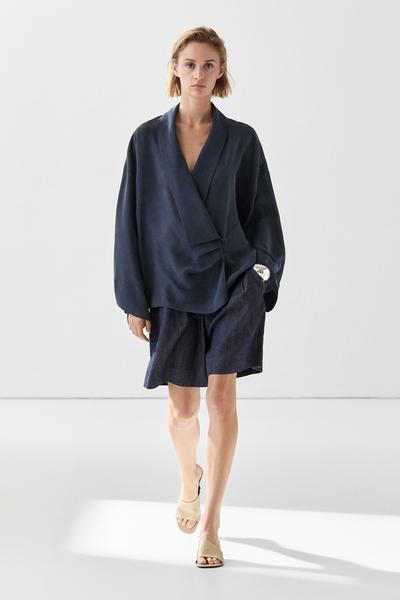 Zara Текучая блуза с запахом с драпировкой