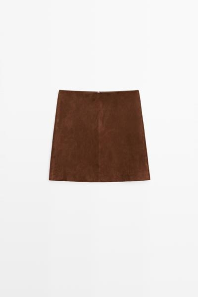 Zara Мини-юбка из замши