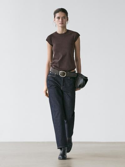 Zara Футболка с короткими рукавами реглан из 100% хлопка