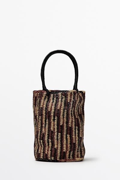 Zara Мини-сумка-ведро из рафии купить с доставкой.