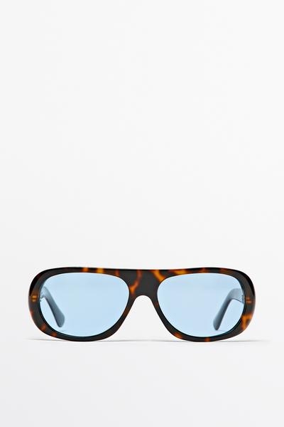 Zara Широкие солнцезащитные очки с панцирным эффектом