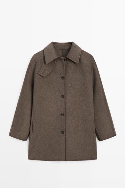 Zara Пальто из меланжевой шерстяной ткани