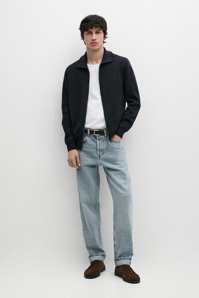 Zara Вязаный кардиган на молнии из 100% хлопка