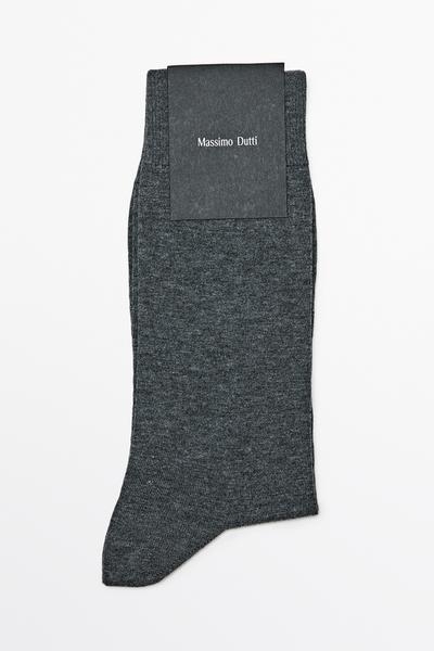 Zara Однотонные носки из хлопкового смешанного трикотажа