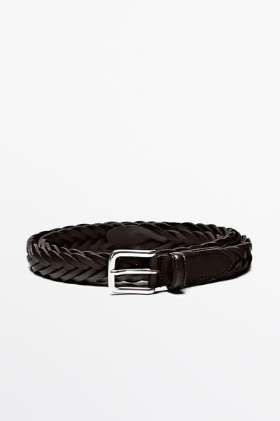 Zara Плетённый кожаный ремень