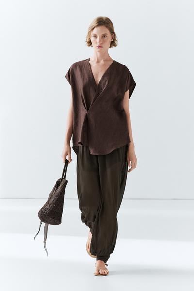 Zara Кимоно из мягкой льняной смеси