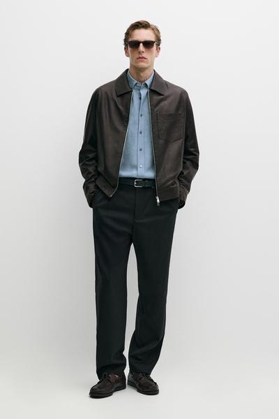 Zara Куртка из кожи наппа с карманом