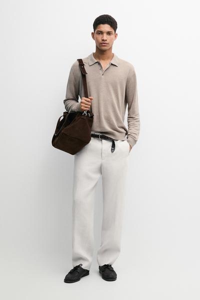 Zara Льняные брюки кроя BARREL купить с доставкой.