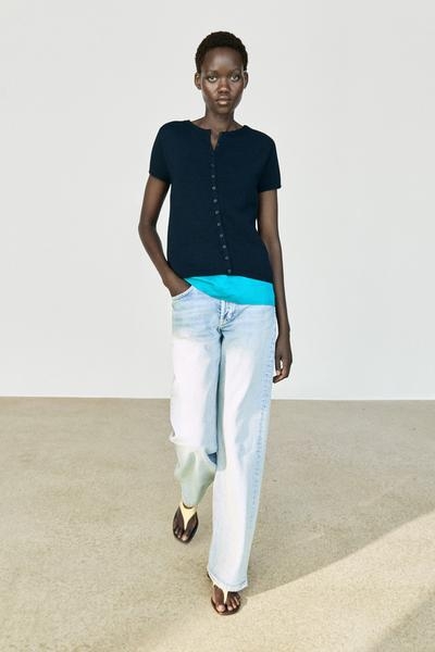Zara Кардиган из смеси хлопка и шелка