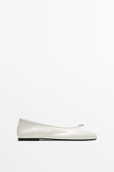 Zara Кожаные балетки с узлом