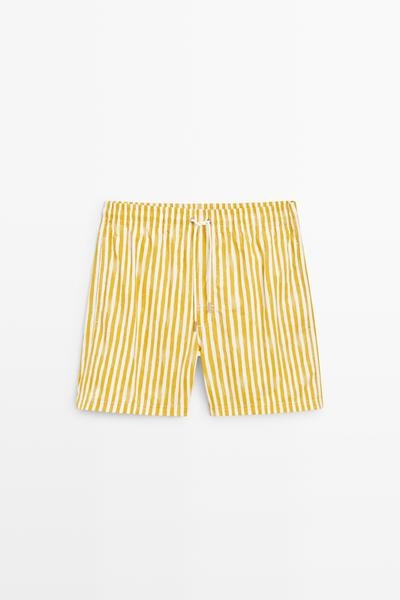 Zara Плавательные шорты в полоску с принтом