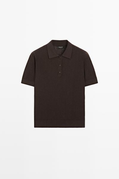 Zara Поло из хлопковой смеси с открытым вязанием купить с доставкой.