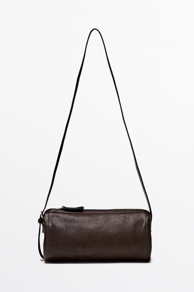 Zara Сумка через плечо из кожи наппа