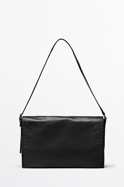 Zara Кожаная поясная сумка через плечо из наппы с декоративной прострочкой купить с доставкой.