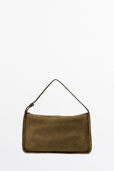 Zara Сумка через плечо из разделённой замшевой кожи