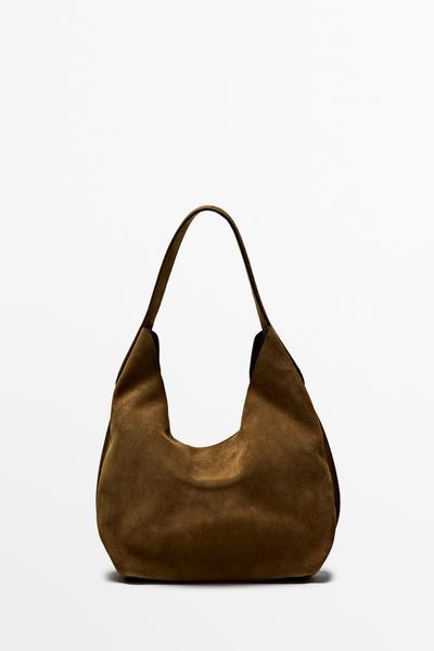 Zara Мини-сумка из замшевой кожи