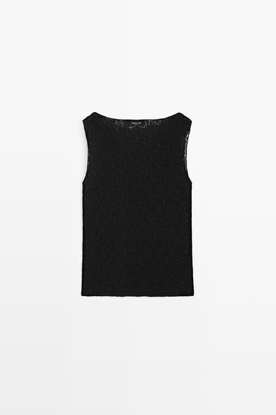 Zara Топ без рукавов из ажурной вязки