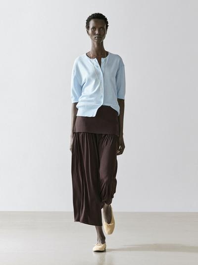 Zara Воздушная контрастная миди-юбка купить с доставкой.
