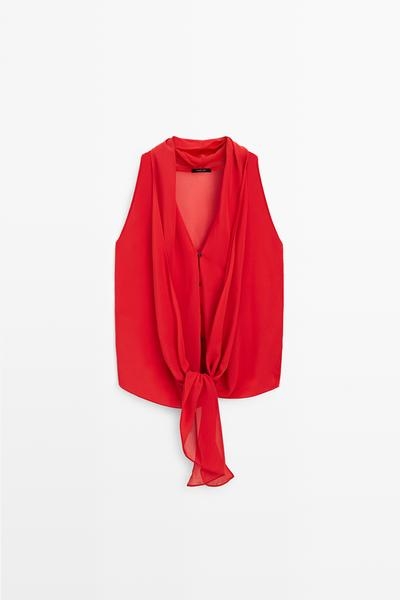 Zara Прозрачный топ из 100% шелка купить с доставкой.