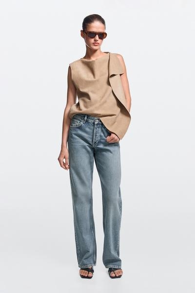Zara Джинсы свободного кроя с завышенной талией купить с доставкой.