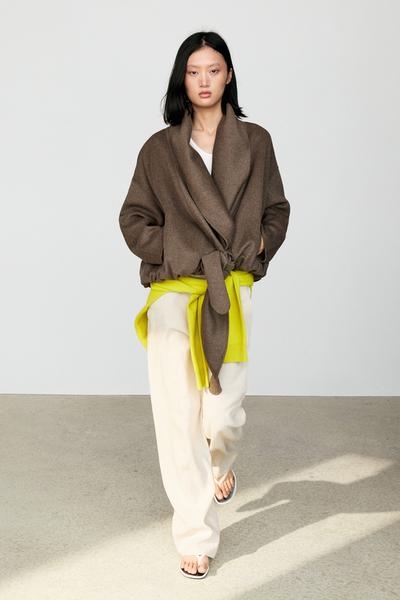 Zara Жакет из меланжевой шерстяной смеси в стиле на запах