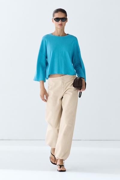 Zara Свитер с круглым вырезом из шерстяного материала