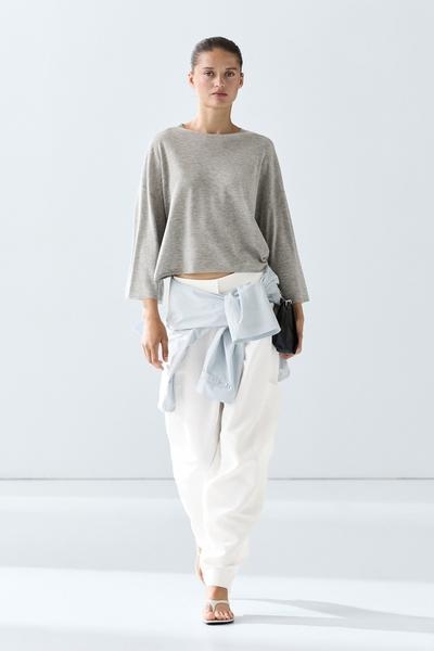 Zara Свитер с круглым вырезом из шерстяного микса
