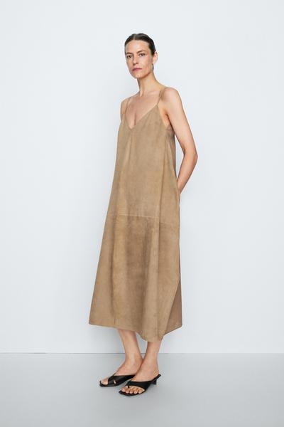 Zara Платье комбинированное из замши и кожи - STUDIO
