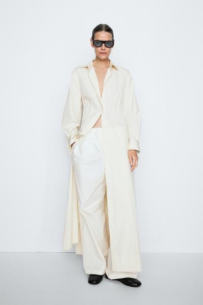 Zara Платье-рубашка макси из лёгкой ткани - STUDIO