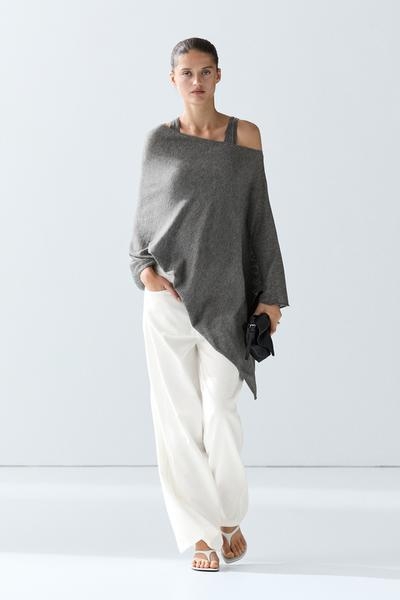 Zara Кейп из тонкого трикотажа с шерстяной смесью