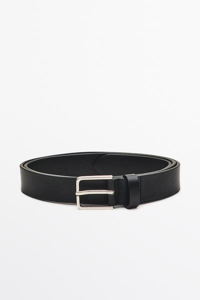 Zara Ремень из кожи наппа с прямоугольной пряжкой