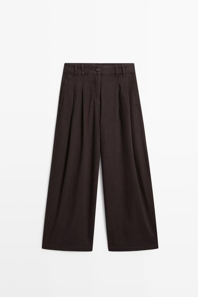 Zara Джинсы с защипами и свободным кроем MASSIMO DUTTI