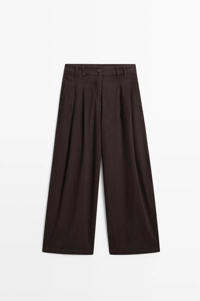Джинсы с защипами и свободным кроем massimo dutti