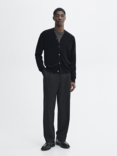 Zara Вязаный кардиган с V-образным вырезом из шерсти мериноса